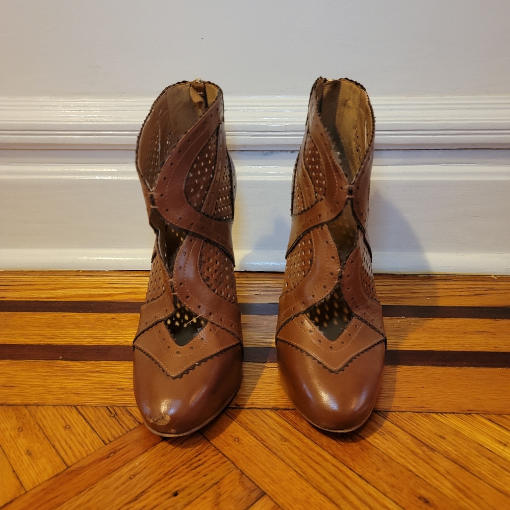 Nine West Laser Cut Ankle Boots